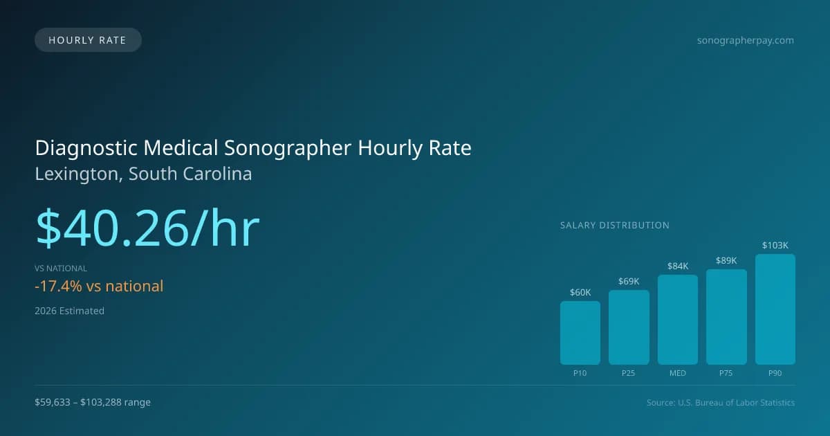 Diagnostic Medical Sonographer Hourly Rate in Lexington, SC — 2026 est., based on 2025 BLS