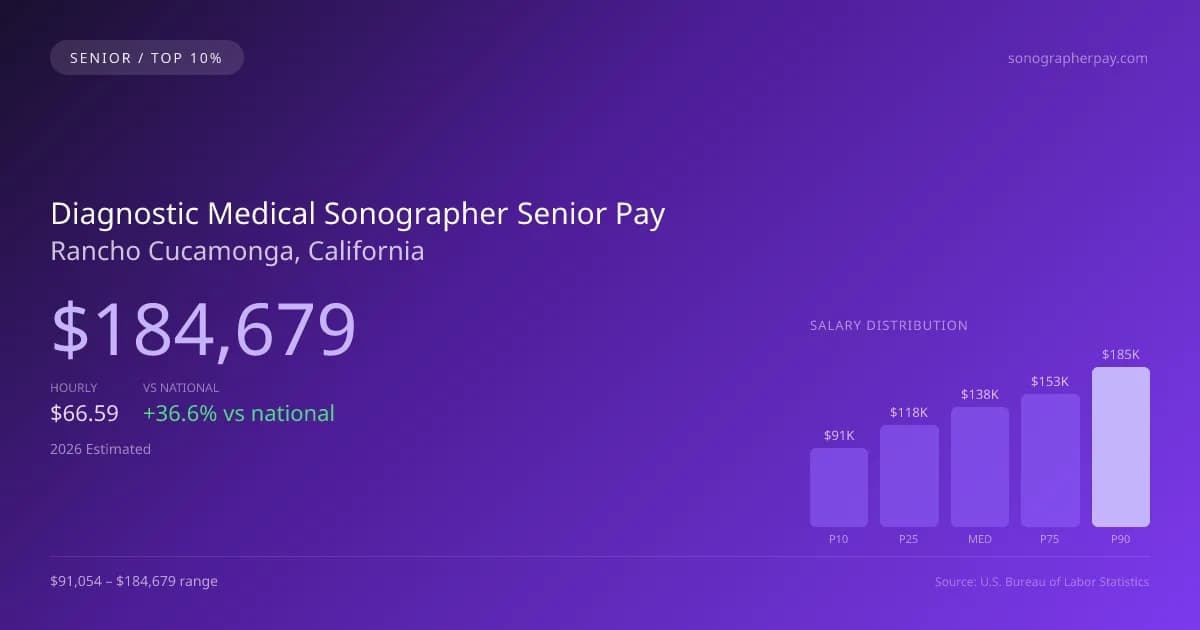 Diagnostic Medical Sonographer Senior Salary in Rancho Cucamonga, CA — 2026 est., based on 2025 BLS