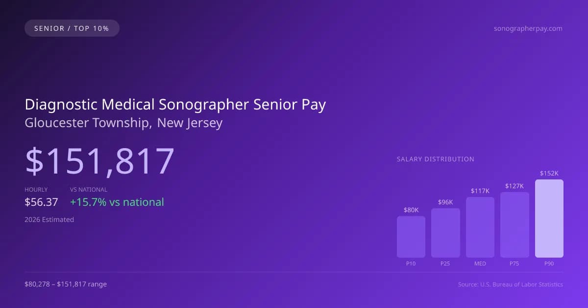 Diagnostic Medical Sonographer Senior Salary in Gloucester Township, NJ — 2026 est., based on 2025 BLS