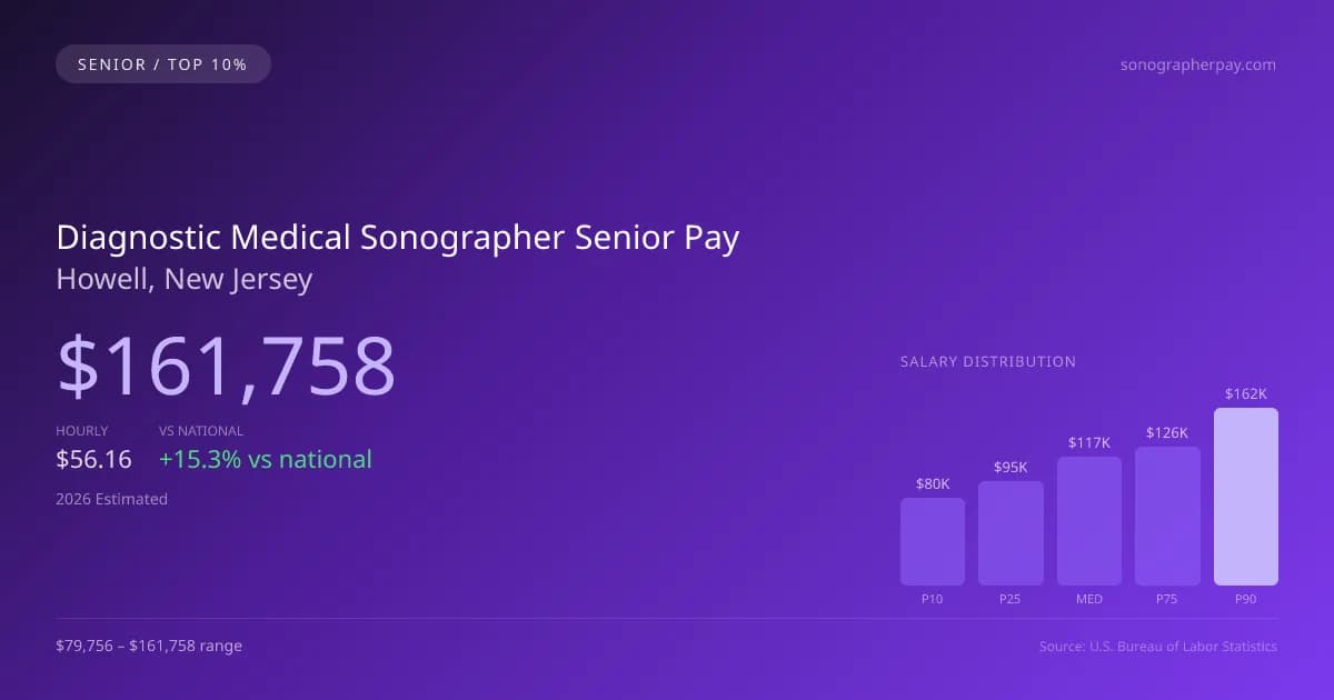 Diagnostic Medical Sonographer Senior Salary in Howell, NJ — 2026 est., based on 2025 BLS