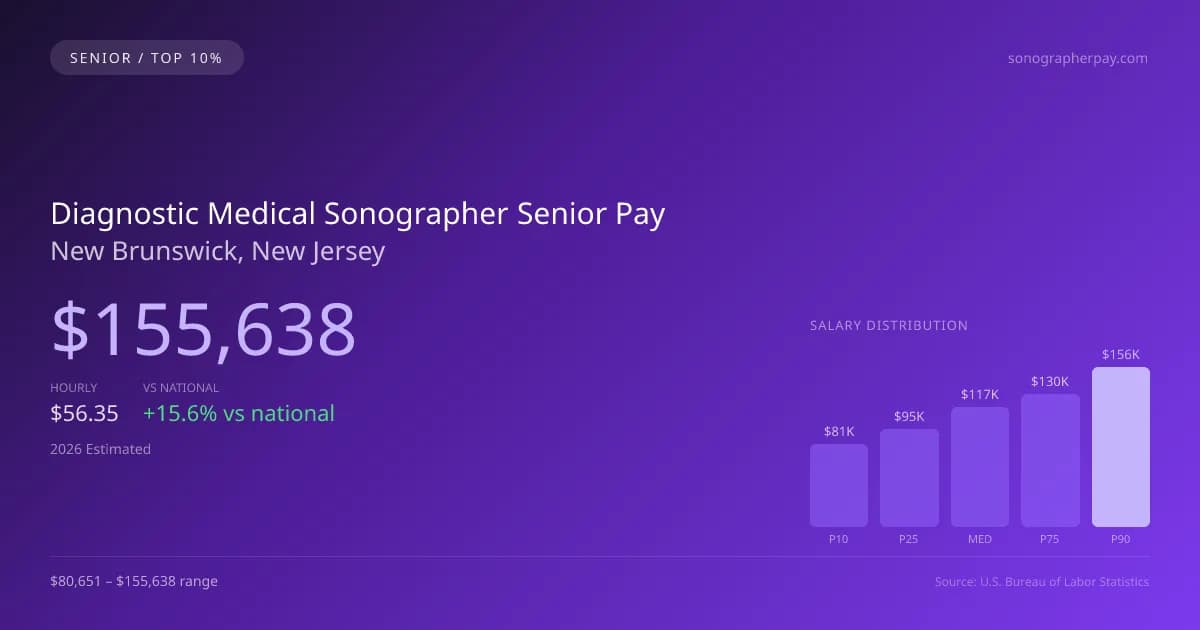 Diagnostic Medical Sonographer Senior Salary in New Brunswick, NJ — 2026 est., based on 2025 BLS