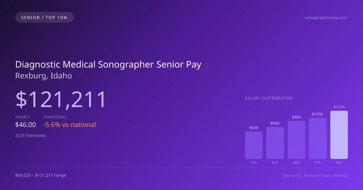 Diagnostic Medical Sonographer Senior Salary in Rexburg, ID — 2026 est., based on 2025 BLS