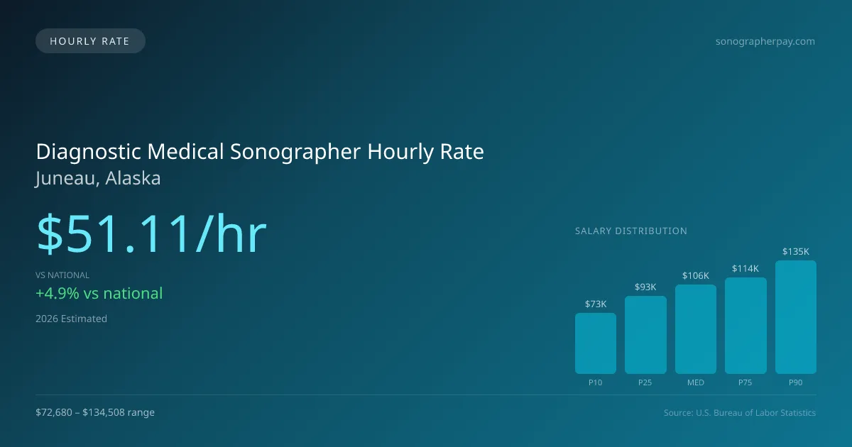 Diagnostic Medical Sonographer Hourly Rate in Juneau, AK — 2026 est., based on 2025 BLS