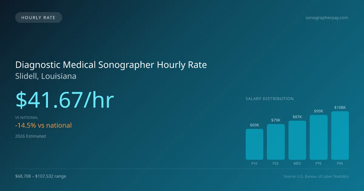 Diagnostic Medical Sonographer Hourly Rate in Slidell, LA — 2026 est., based on 2025 BLS