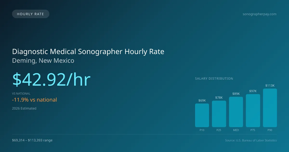 Diagnostic Medical Sonographer Hourly Rate in Deming, NM — 2026 est., based on 2025 BLS