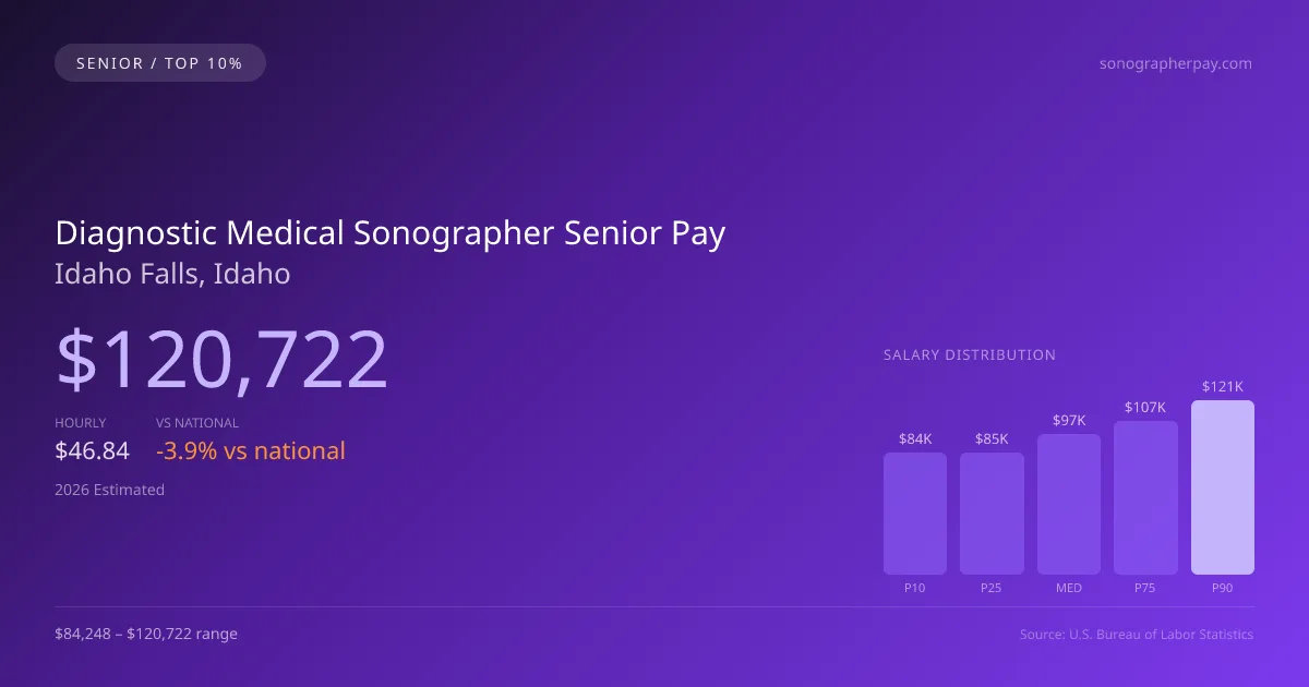 Diagnostic Medical Sonographer Senior Salary in Idaho Falls, ID — 2026 est., based on 2025 BLS