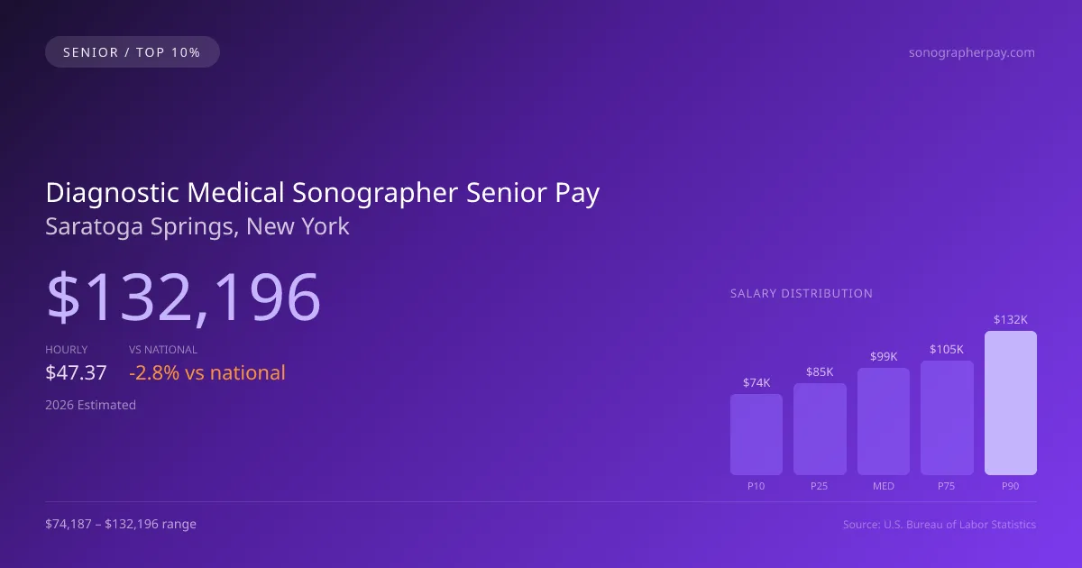 Diagnostic Medical Sonographer Senior Salary in Saratoga Springs, NY — 2026 est., based on 2025 BLS