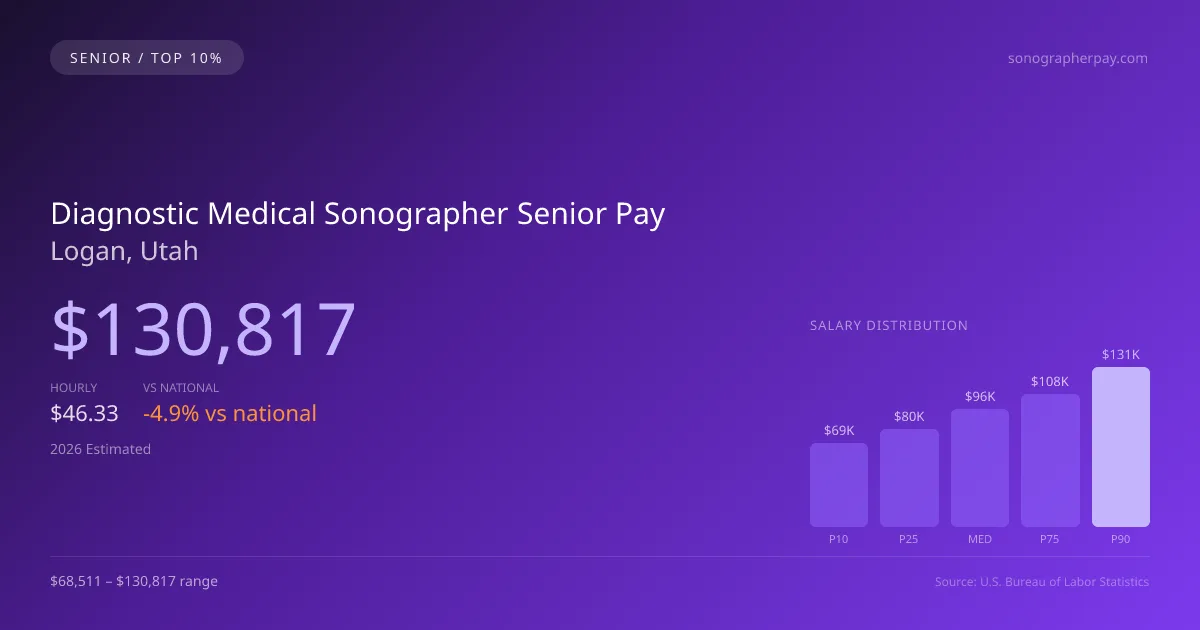 Diagnostic Medical Sonographer Senior Salary in Logan, UT — 2026 est., based on 2025 BLS
